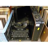 Remington vintage home portable typewriter and a gent's briefcase