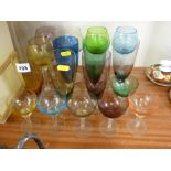 Selection of colourful drinking glassware