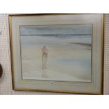 SIR WILLIAM RUSSELL FLINT framed limited edition (624/850) print - young topless girl standing on an