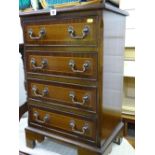 Reproduction line inlaid mahogany four drawer chest