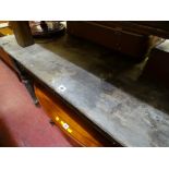 Antique pine farmhouse table with single end drawer