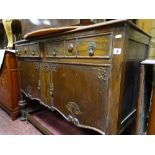 Vintage oak sideboard, walnut gate leg table and a kidney shaped side table