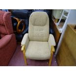 Modern light upholstered manual reclining armchair