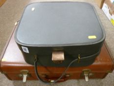 Vintage suitcase and a lady's vanity case