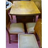Art Deco style draw leaf dining table and four chairs