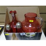 Small parcel of classical cranberry glassware
