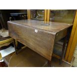 Antique mahogany twin flap Pembroke table with single end drawer