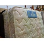 Sealy single divan bed base and Posturepedic mattress with upholstered headboard