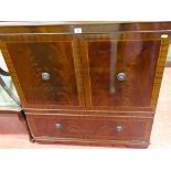 Reproduction line inlaid mahogany entertainment cabinet