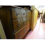 Compact vintage oak sideboard