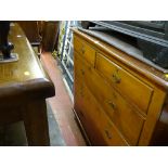 Victorian pine chest of two short over three long drawers