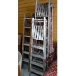 Sundry painter-and-decorator's stepladders Condition reports provided on request by email for this