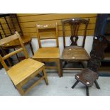 Pair of circa 1890 oak bar back farmhouse chairs having label to base Philip Wheeler, High Street