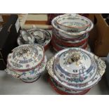 A quantity of antique Ironstone dinnerware Condition reports provided on request by email for this