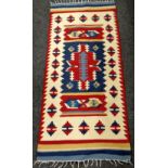 A Turkish wool Kelim rug, 160 x 71cms Condition reports provided on request by email for this