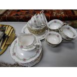 Quantity of early Shelley 'Late Foley' pattern teaware Condition reports provided on request by