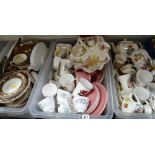 Three tubs containing pottery, commemorative china, teaware ETC Condition reports provided on