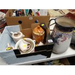 A parcel of pottery including Poole coffeeware, a Staffordshire toilet jug & Price Kensington