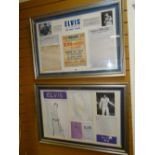 Two framed reproduction collections of Elvis Presley ephemera Condition reports provided on