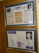 Two framed reproduction collections of Elvis Presley ephemera Condition reports provided on