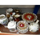 A parcel of mixed china including Portmeirion, modern Limoges, a good Royal Doulton 'The Gleaners'