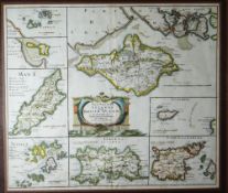 Antique coloured map entitled 'The Smaller Islands in the British Ocean' by ROBERT MORDEN