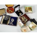 A parcel of costume and other jewellery including small gold content Condition reports provided on