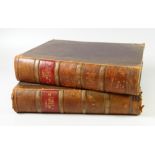 RHYS GWEIRYDD AP - Hanes y Brytaniaid a'r Cymry. 1872,1874. 2 vols. in brown half leather, red