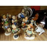 Hummel / Goebel figures including table lamp Condition reports provided on request by email for this