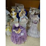 Ten various English porcelain figurines Condition reports provided on request by email for this