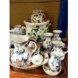 Collection of various patterned Mason's Ironstone including large planter, jugs ETC Condition