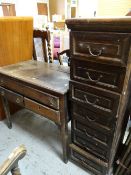 A tall seven drawer chest and a table with one long drawer above two short drawers Condition reports