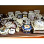 A tray of mainly commemorative china by Wedgwood, Spode, Coalport ETC Condition reports provided