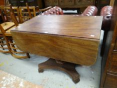 A drop-leaf sofa table on tripod supports Condition reports provided on request by email for this