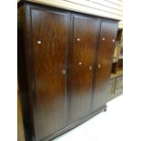 Stag-type three-door blind panel wardrobe Condition reports provided on request by email for this