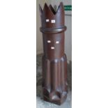 An antique salt glazed chimney in The Champion shape with castellated top, 120cms high Condition