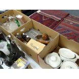 A quantity of glassware, a box of mixed items and a box of Royal Doulton (3 boxes) Condition reports