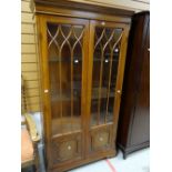 Modern reproduction mahogany finish display cabinet Condition reports provided on request by email