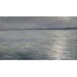JOSEPH McINTYRE oil on canvas - Scottish sea scene, entitled verso 'Sunshine and Mist Over the Tay',
