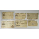 GROUP OF SIX BELIEVED 19TH CENTURY "PROMISE TO PAY" WHITE BANK NOTES, relating to Crickhowell (3),