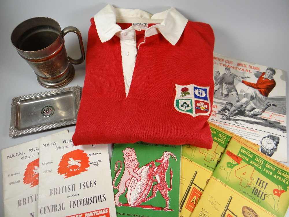1955 BRITISH LIONS SOUTH AFRICA TOUR JERSEY NUMBER 34 ISSUED TO GARETH GRIFFITHS TOGETHER WITH MATCH