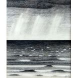 JOHN KNOX pencil drawing - coastal scene, entitled verso 'Squall, North Sea' on label for Aitken