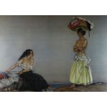 WILLIAM RUSSELL FLINT Frost & Reed coloured print - two scantily clad females on the shore with