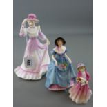 Royal Doulton figurine 'Jessica' by M Young, a Coalport china figurine 'Penelope' and a tiny Royal