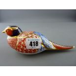 Royal Crown Derby resting pheasant paperweight