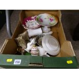 Box of mixed china and teaware