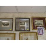 Three framed engravings