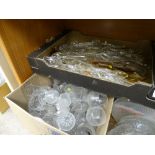 Large parcel of glass serving spoons etc