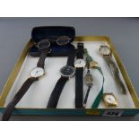 Seven various watches (four gent's and three lady's) and a Pince-nez in a case