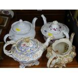 Four sundry teapots